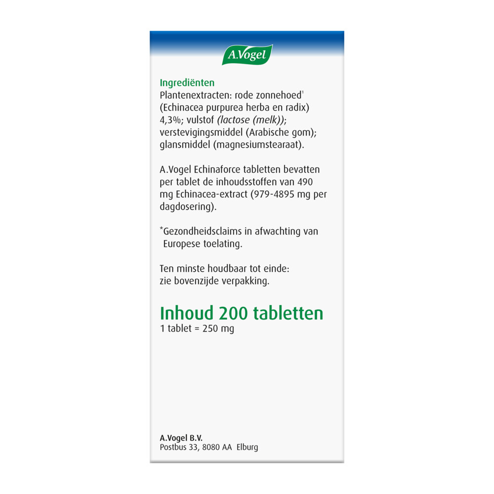 A.Vogel Echinaforce Weerstand200 tabletten