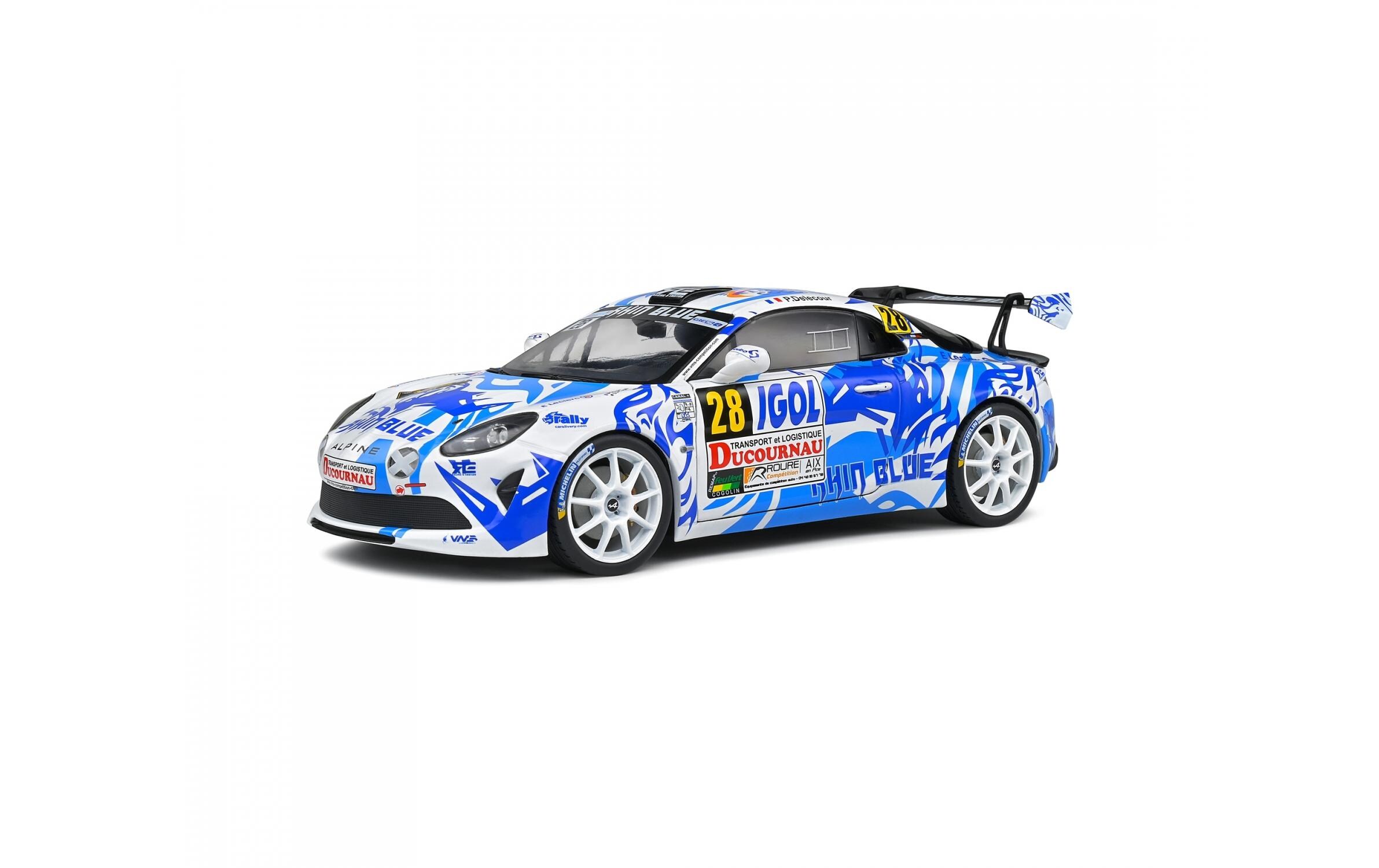 Rennwagen Alpine A110 Rallye #28, 1:18Detailgetreues Modellauto für Sammler im Massstab 1:18