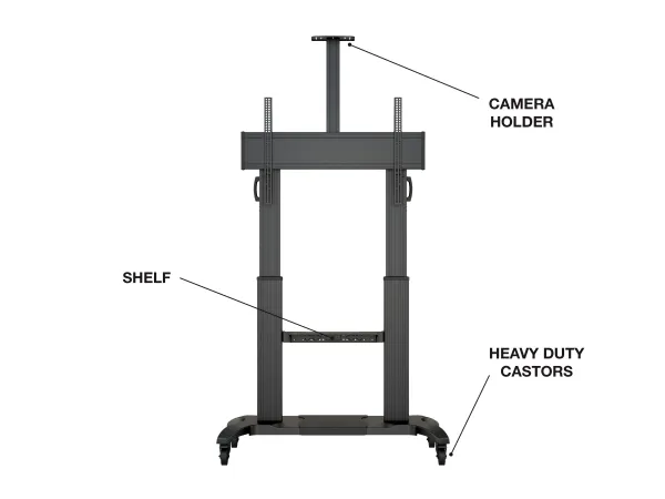 Multibrackets M Public Dual Pillar 180 HD - Vogn med hjul - for fladt panel - aluminium - sort - skærmstørrelse: 60