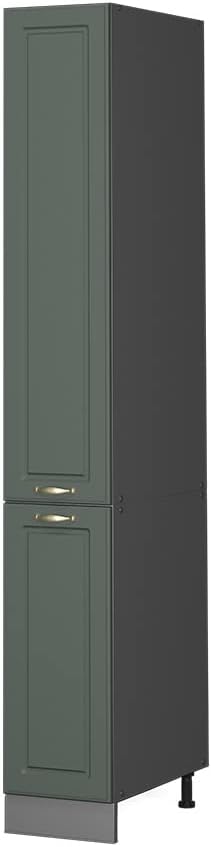 Vicco Apothekerschrank Fame-Line, Medizinschrank für die Küche, Grün-Gold Landhaus/Anthrazit, 30 cm