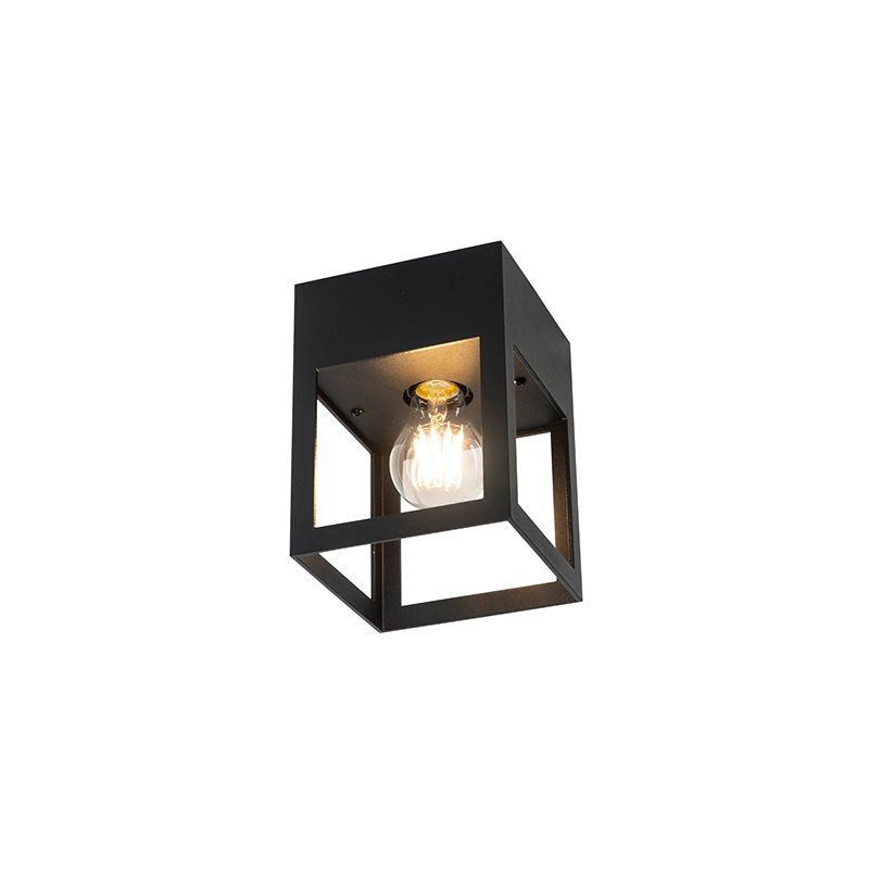 Moderne plafondlamp zwart kubus - Cela