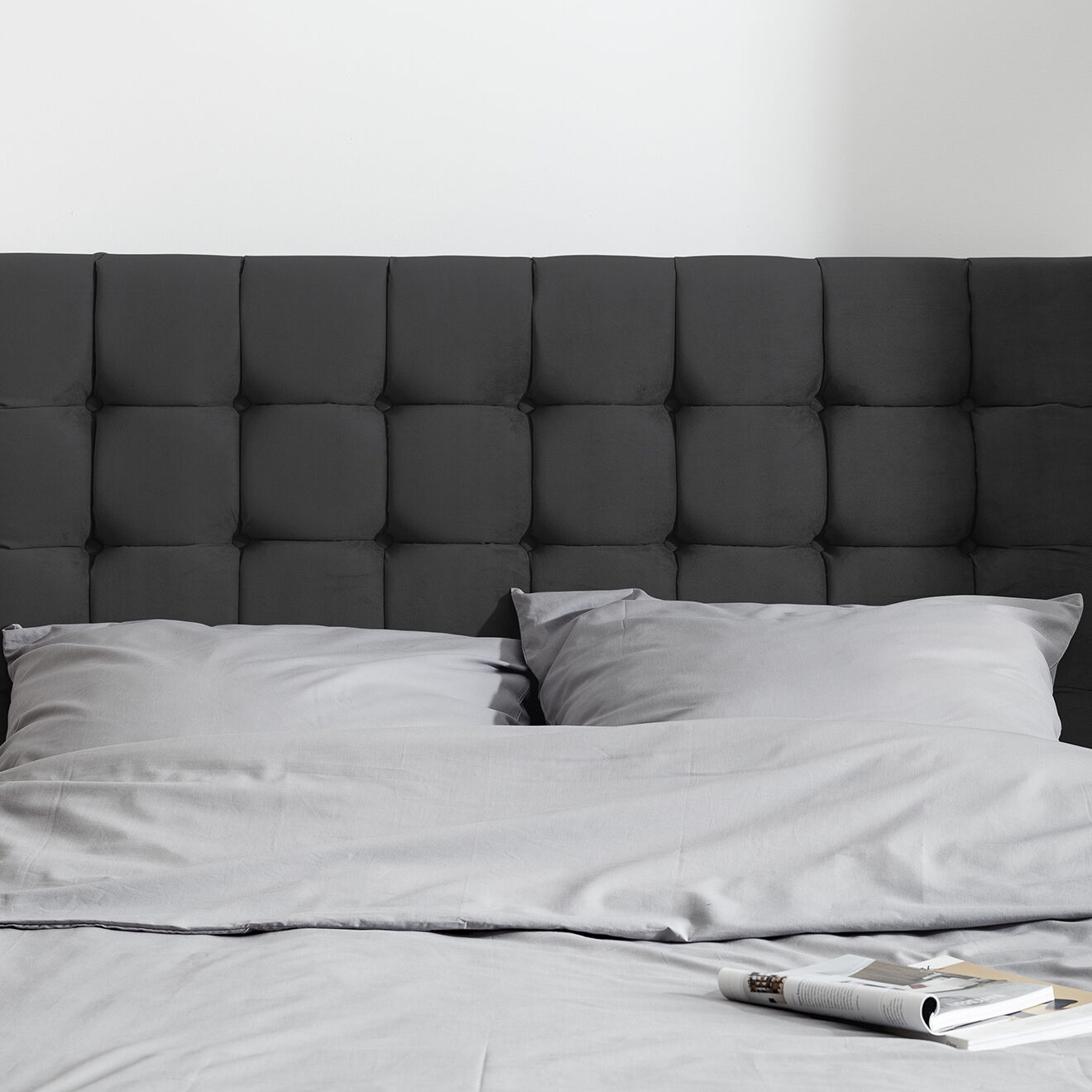 Kooko Home Tête de lit Ré gris foncé - 200x120 cm