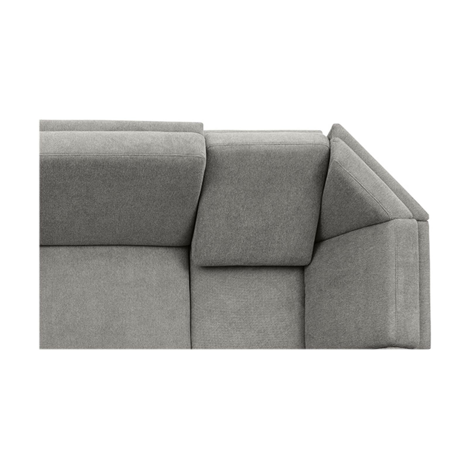 polsterpower Ecksofa - Belle silver - Basismodell - Ottomane rechts