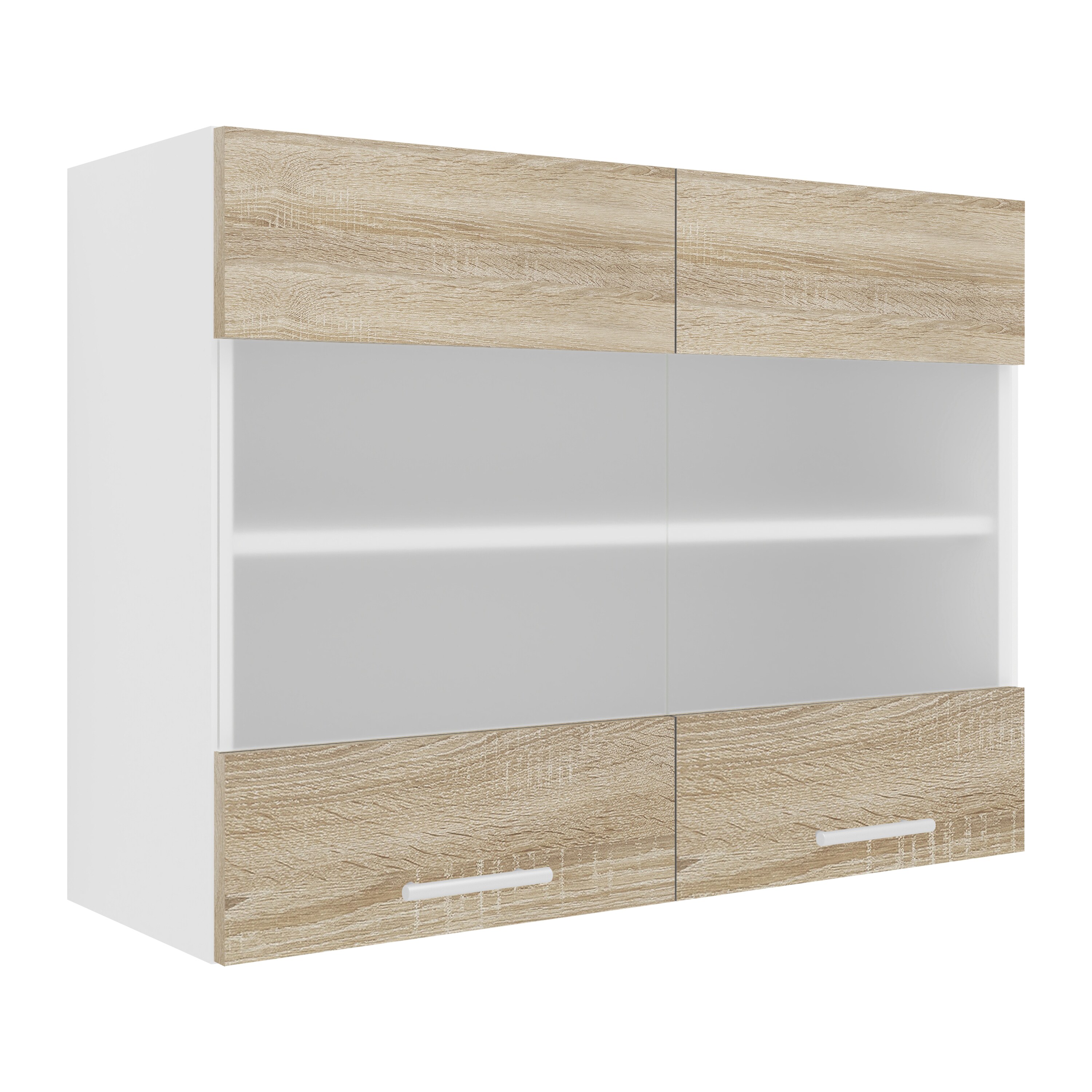 VCM Küchenschrank Breite 80 cm Matt Glastür Hängeschrank Küche Küchenmöbel Esilo