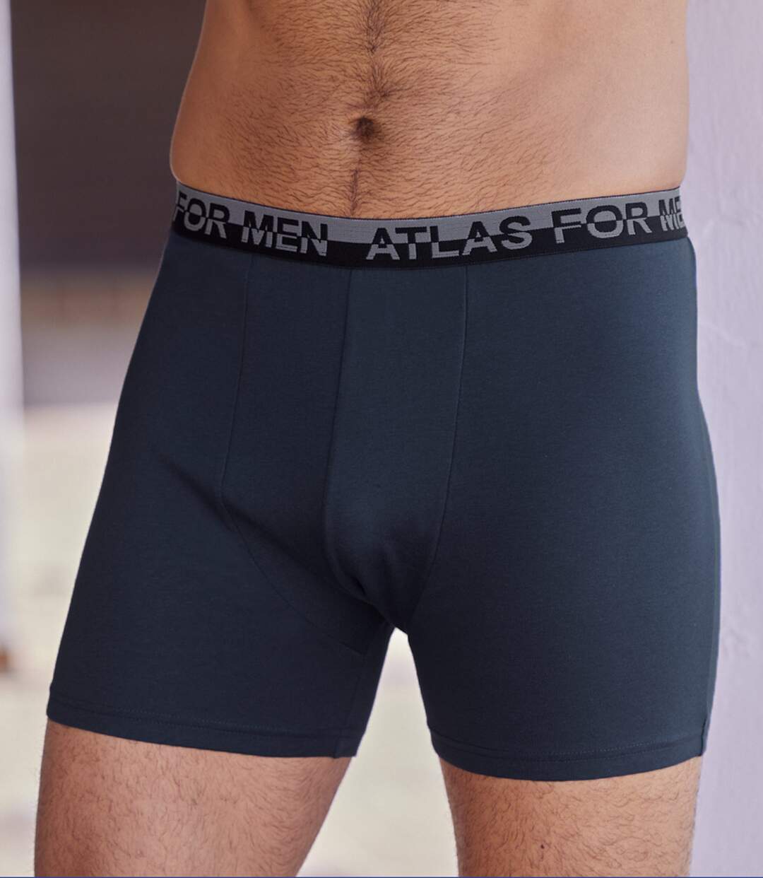 Le Lot de 4 Boxers Unis en Coton Stretch