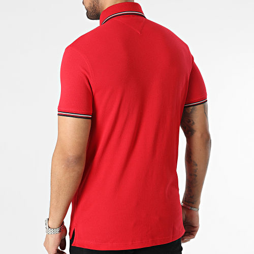 Polo Manches Courtes 1985 RWB Tipped Slim 0750 Rouge