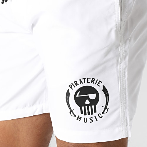 Short De Bain Logo Blanc Noir