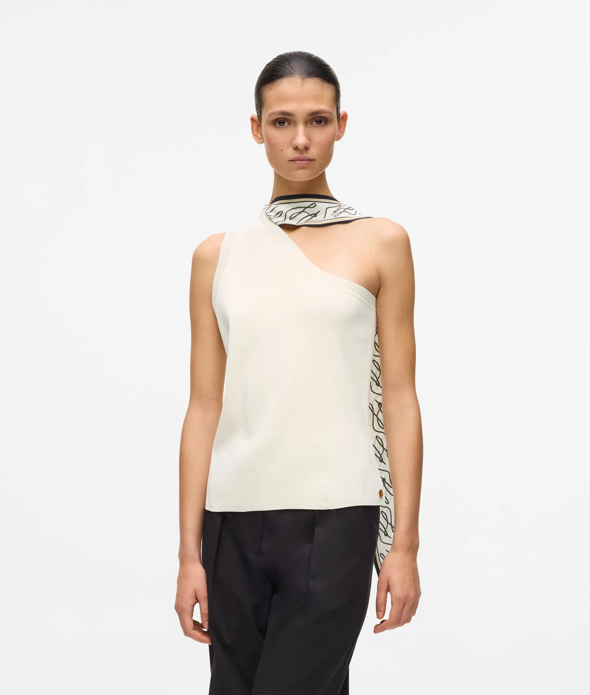 Sjaal gebreide print top