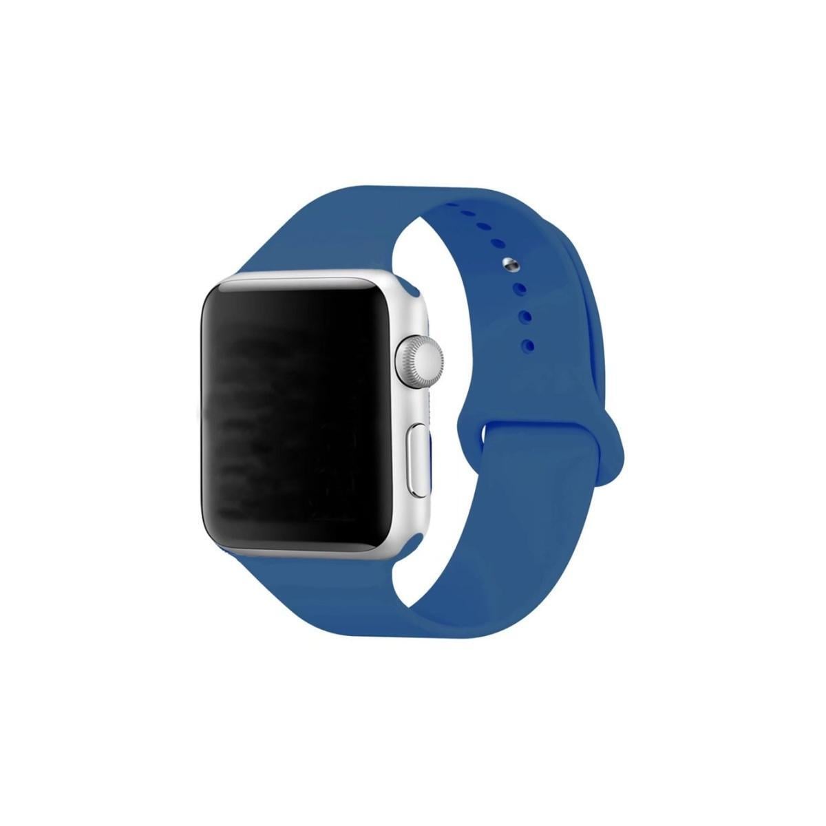 Silikonarmbånd kompatibelt med Apple Watch, 42 mm, Pigeon Blue