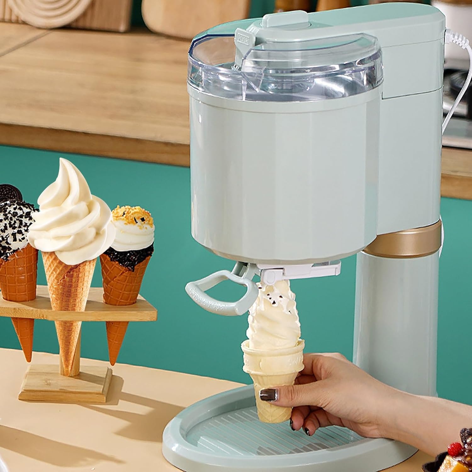 1L Home DIY Kitchen Automatic Mini Fruit Softeismaschine，Softeismaschine, Für Zuhause, Softeismaschine Für Zuhause, Joghurtbereiter Und Eisbereiter Für Eiscreme，für Zuhause, Bar, Café