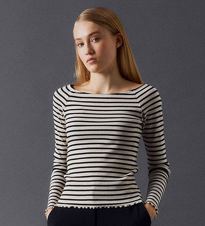 LMTD Bluse - NbfRille - White Alyssum/Black