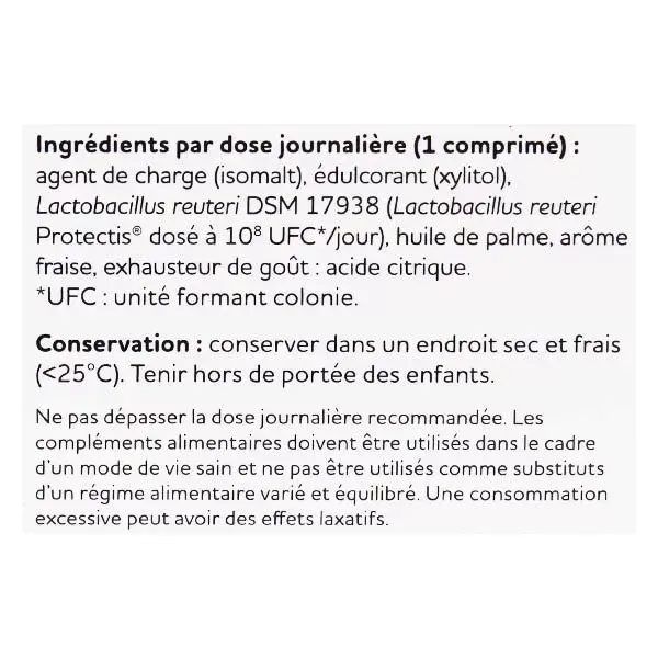BioGaia Probiotiques Lactobacillus Reuteri Protectis Arôme Fraise 10 comprimés