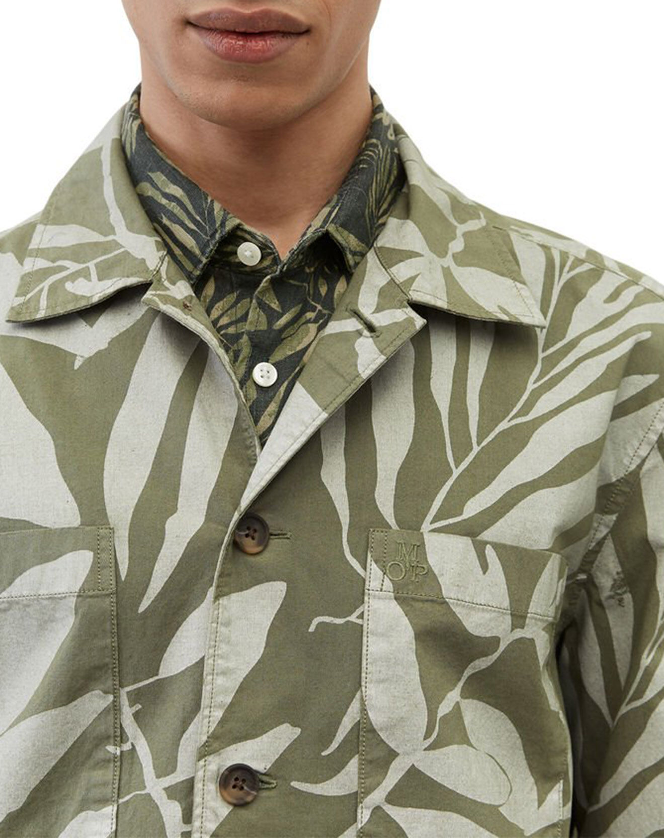 Marc O'Polo Veste Trucker Coton Bio kaki clair