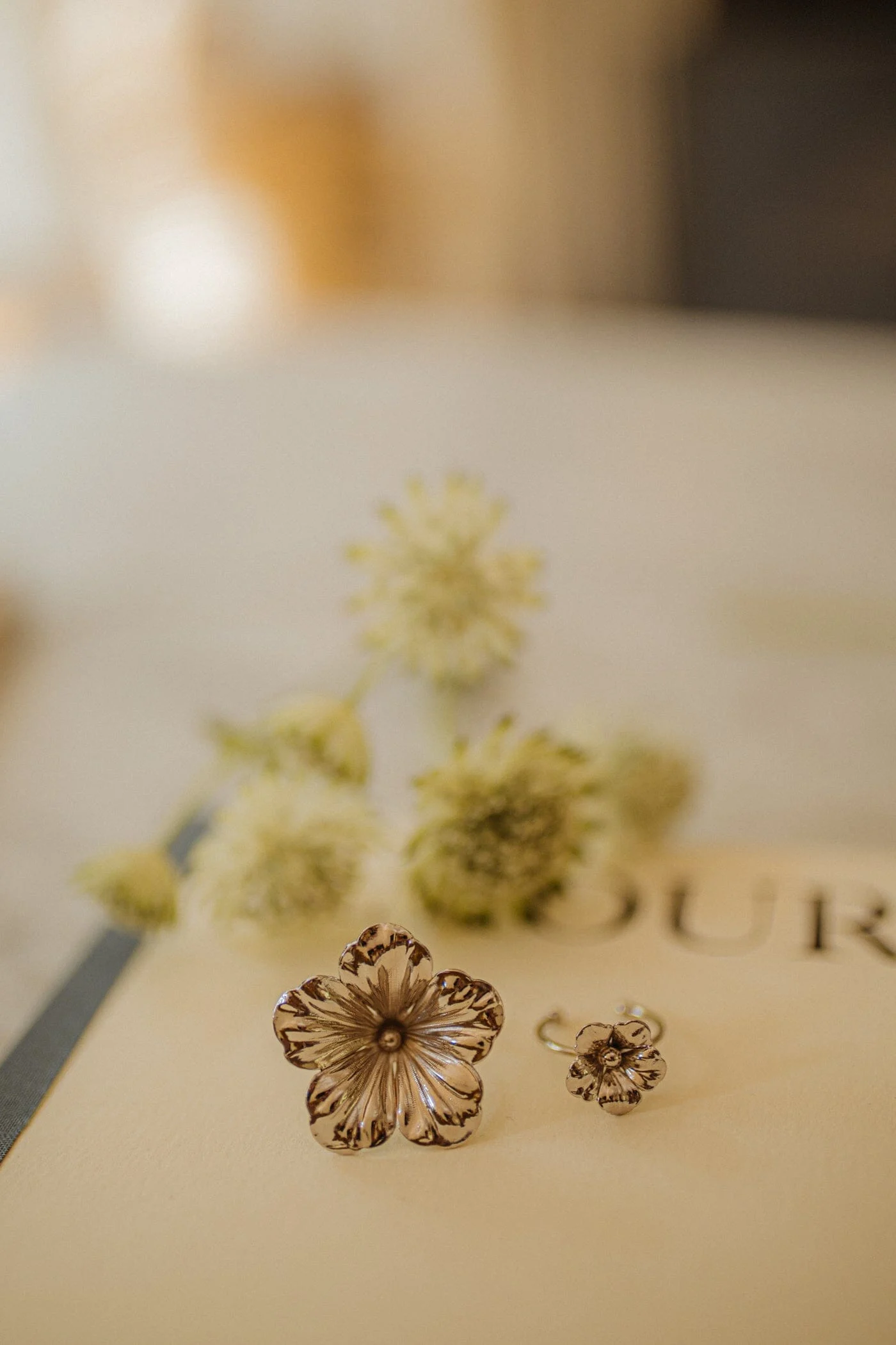 GAÏA - Bague fleur doré à l'or fin | Argent