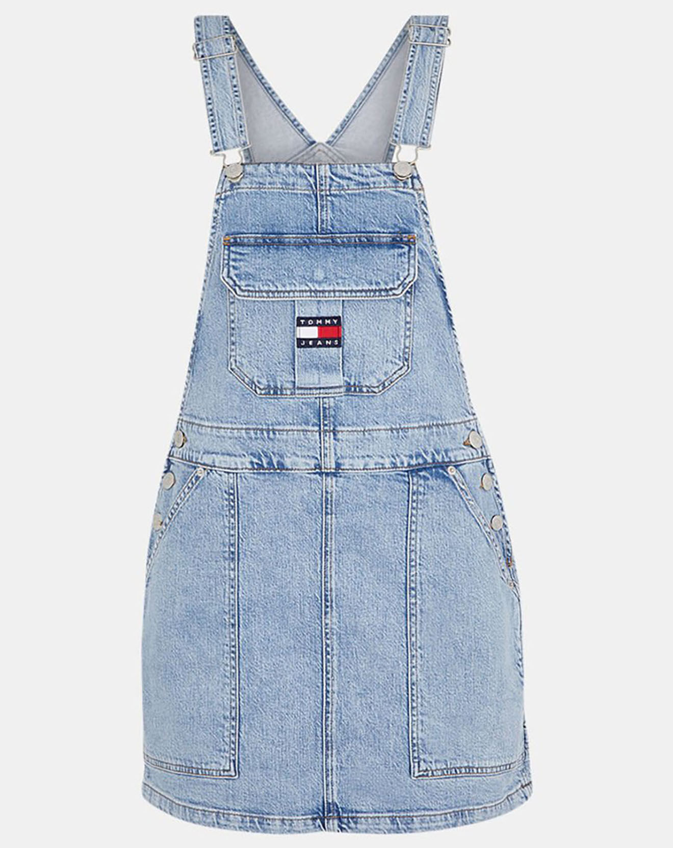 Tommy Jeans Robe salopette cargo dungaree bleu clair