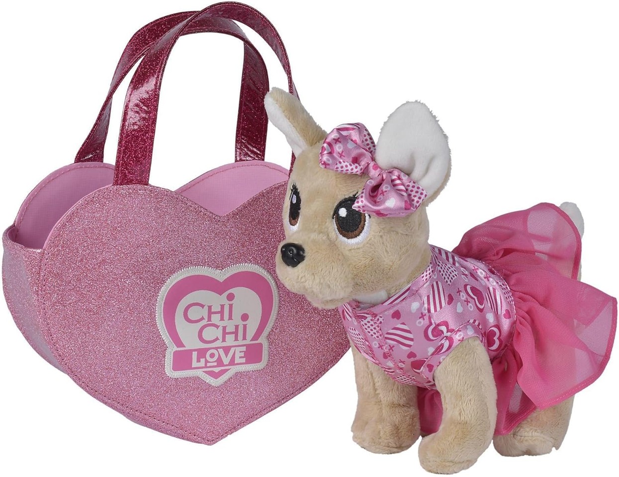 Chichi LOVE - Hunde Bamse med Hjerteformet Taske (23 cm)