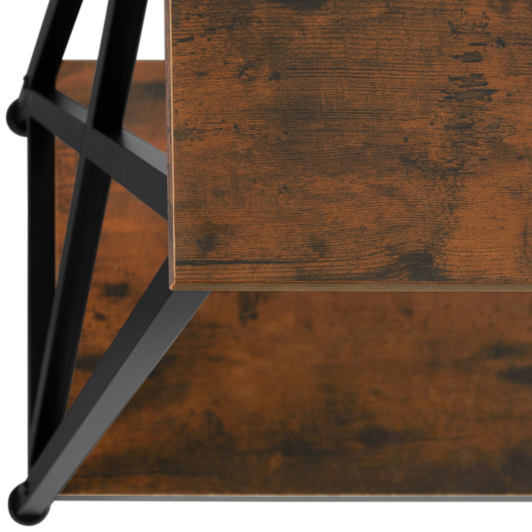 tectake® Konsolentisch, Industrial Style, mit 2 Ablagen und seitliche X-Streben, 100 x 35 x 80,5 cm