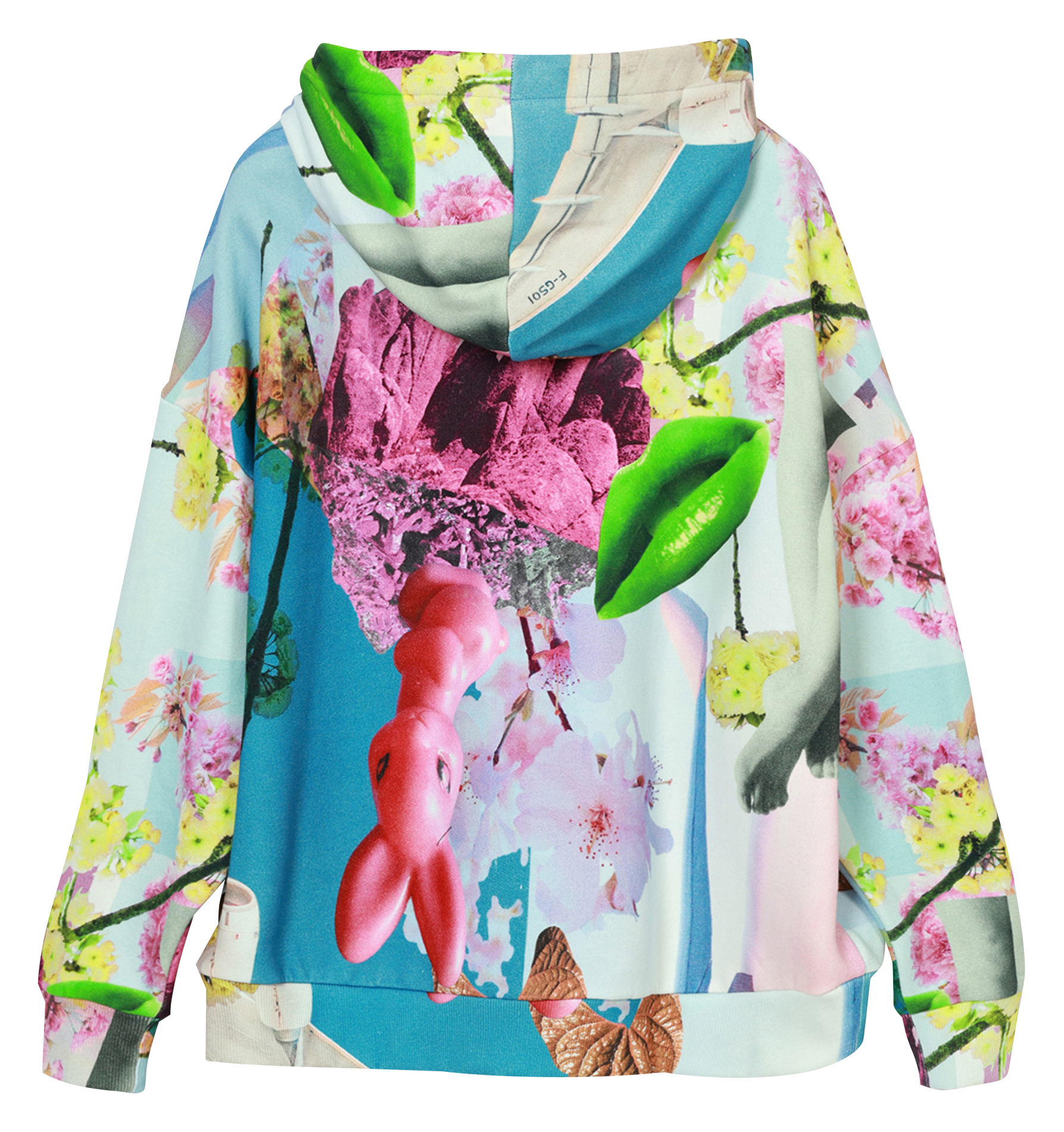 Sweat col capuche imprimé en coton | Multicolore