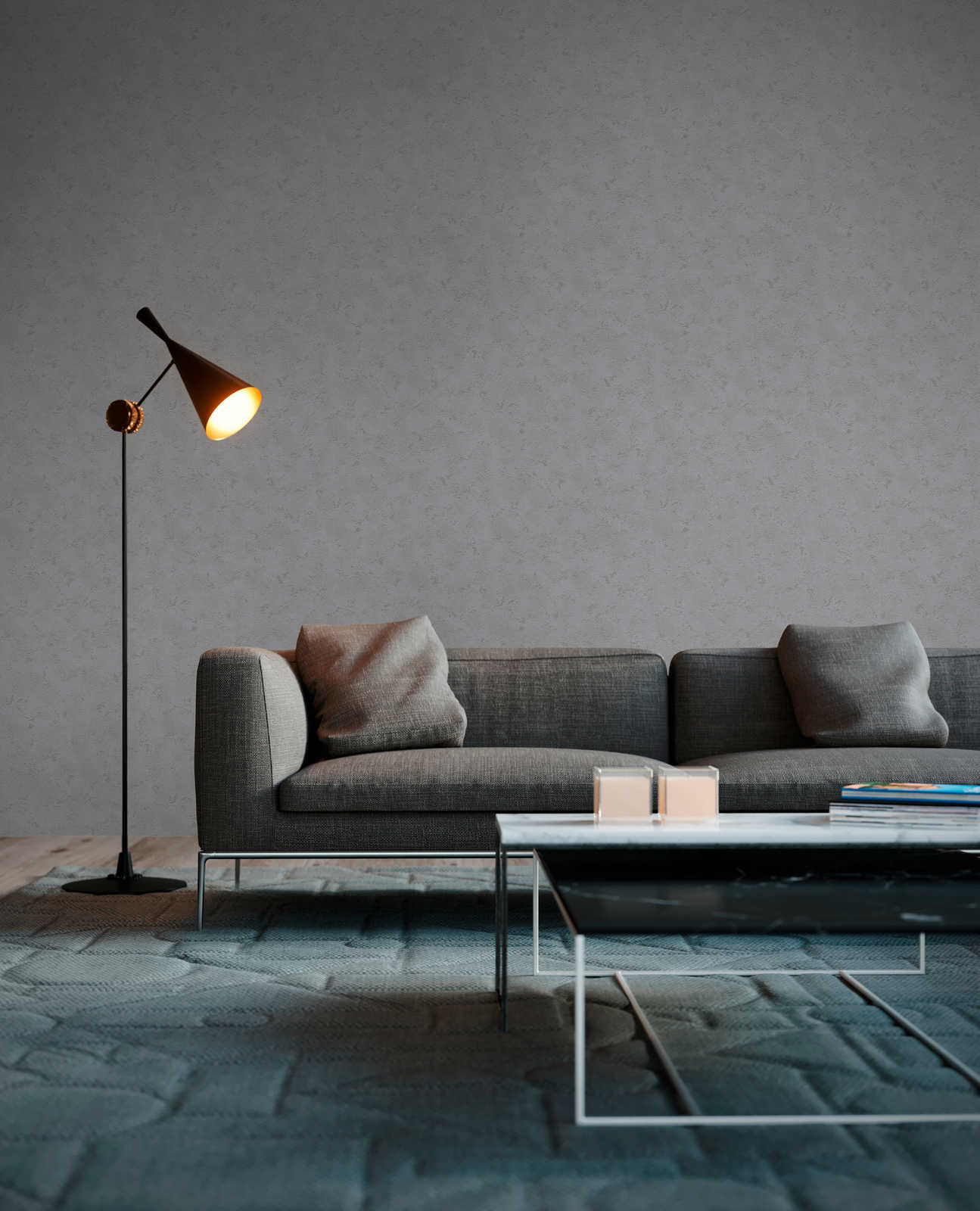 Vliestapete GREYVOLUTION - Betonoptik - grau - 10 Meter