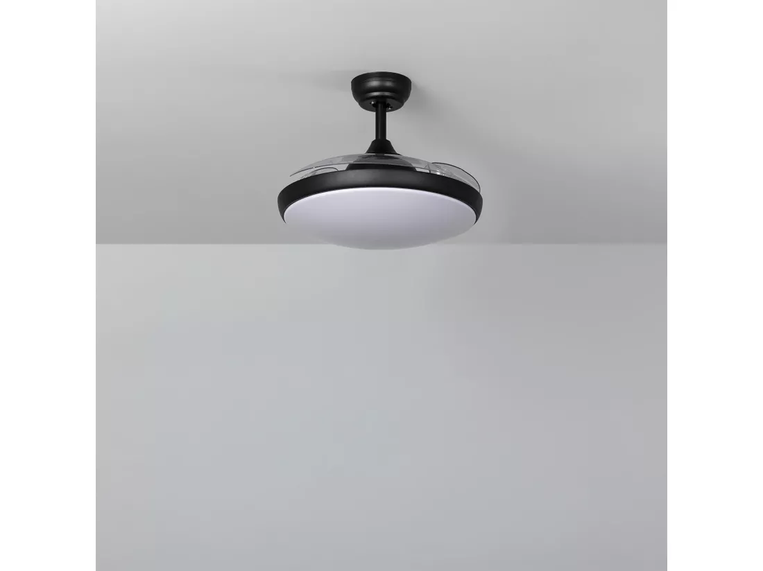 Ventilateur de Plafond Silencieux Kourak Noir 106cm Moteur DC Noir