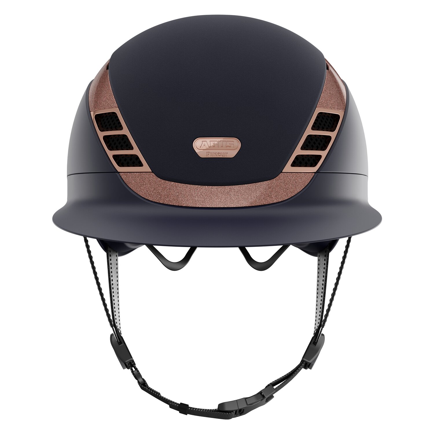 ABUS PIKEUR Reithelm AirLuxe Supreme Lady Vizor  - midnightblue/roségold