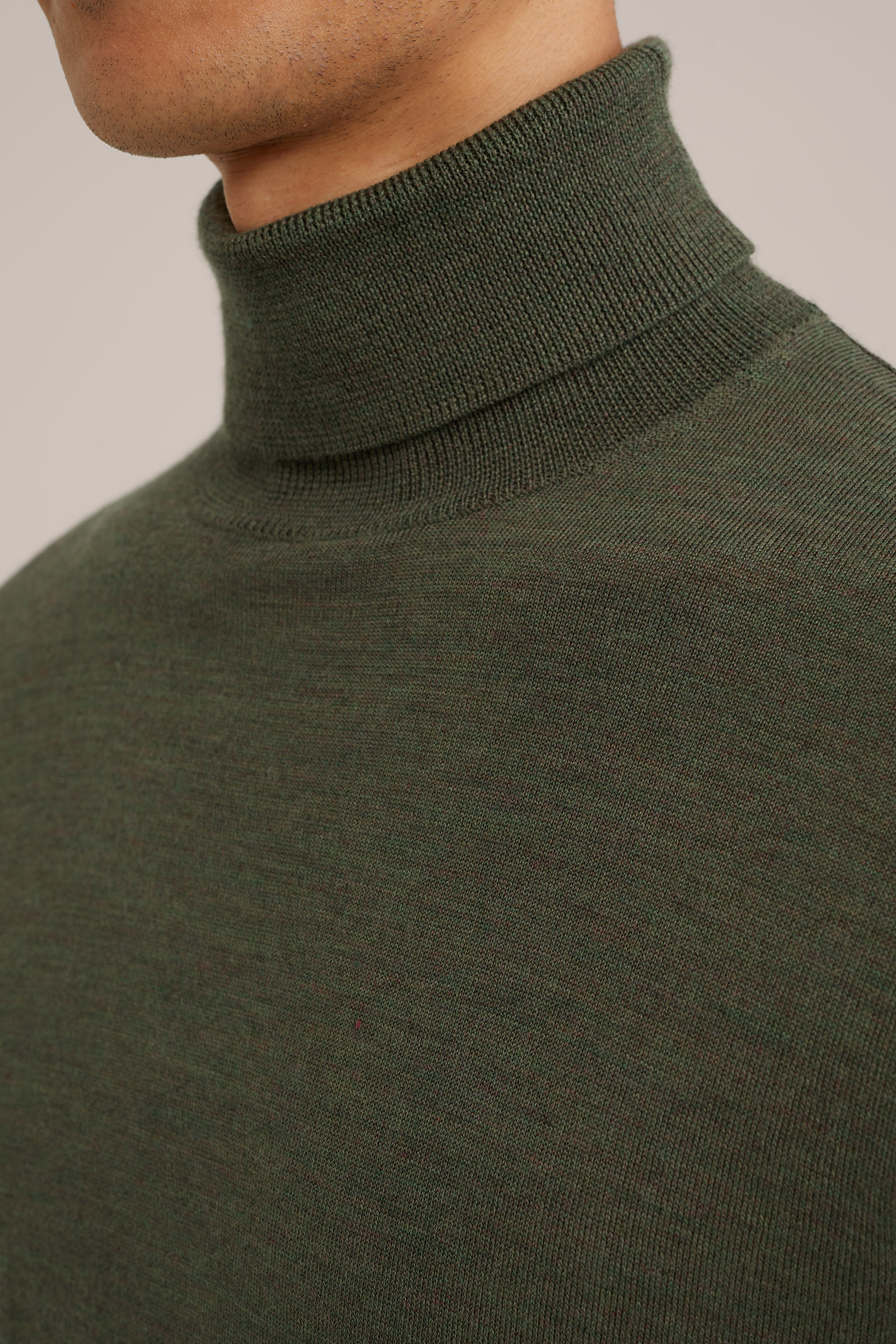 coltrui van merinowol WE Fashion Donkergroen