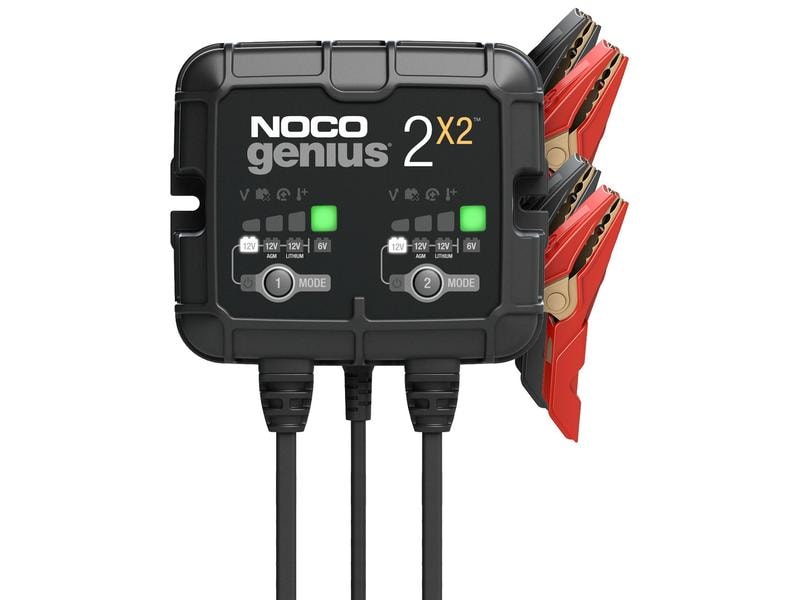 Noco Batterieladegerät GENIUS2 x 2 2x 6-12 V / 2 A Zwei Bank Ladegerät für 6 bis12 V Autobatterien