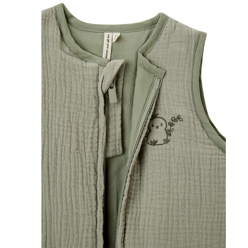 Gigoteuse TOG 2 broderie poussin en gaze de coton - Vert