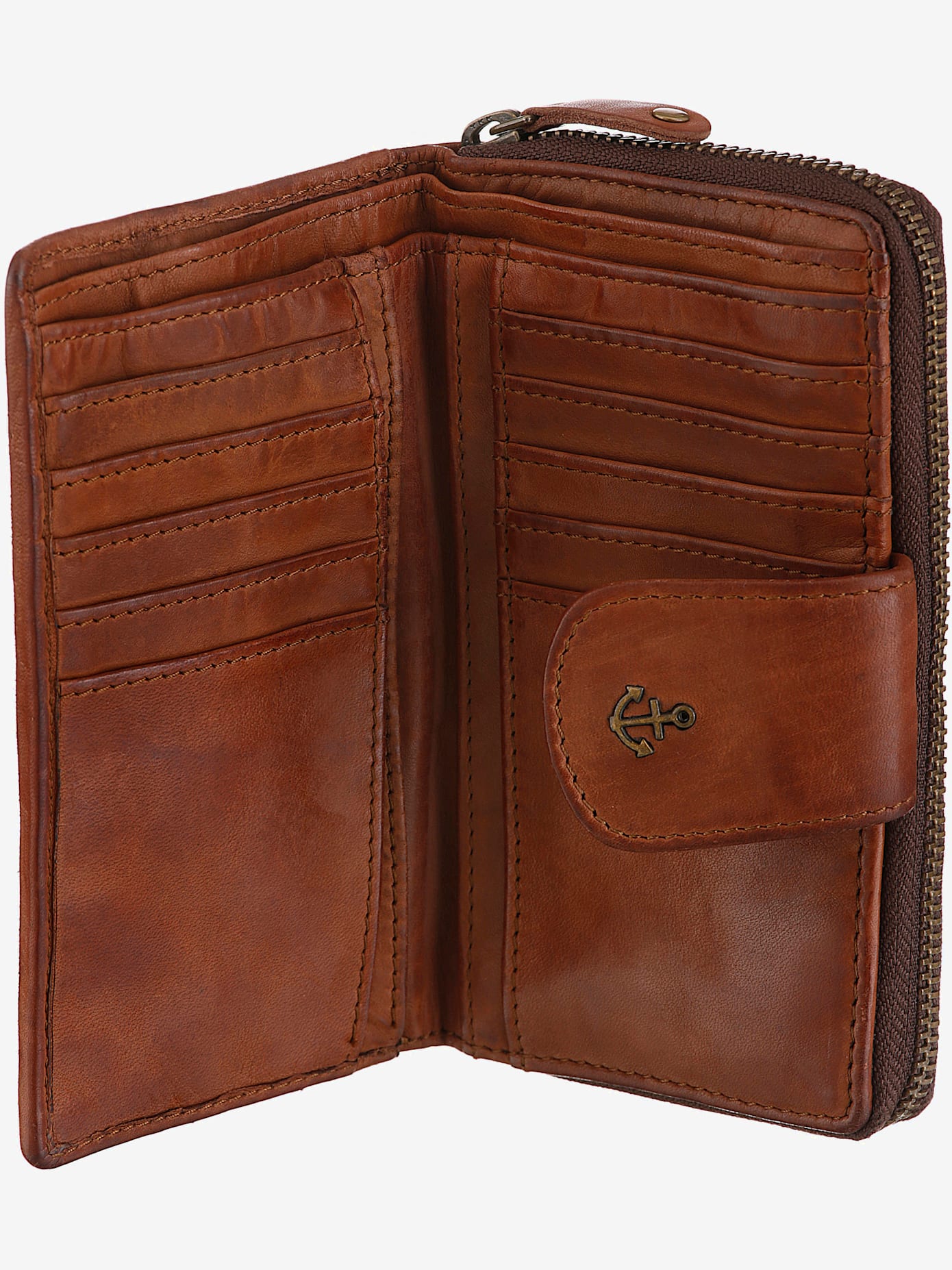Porte-monnaie en cuir délavé
