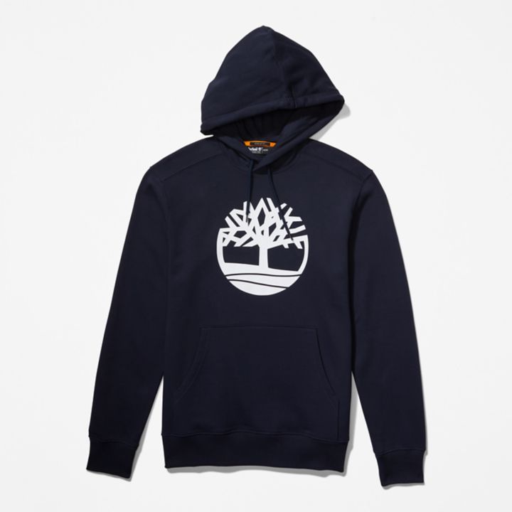 Moletom com capuz Timberland Tree Logo para homens na cor azul marinho.