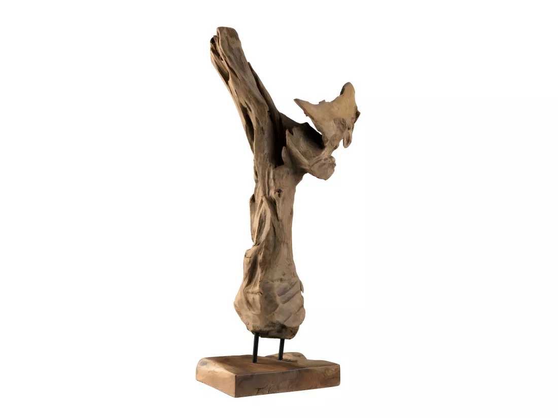 LALY - Objet décoration bois teck branche naturelle 'S'