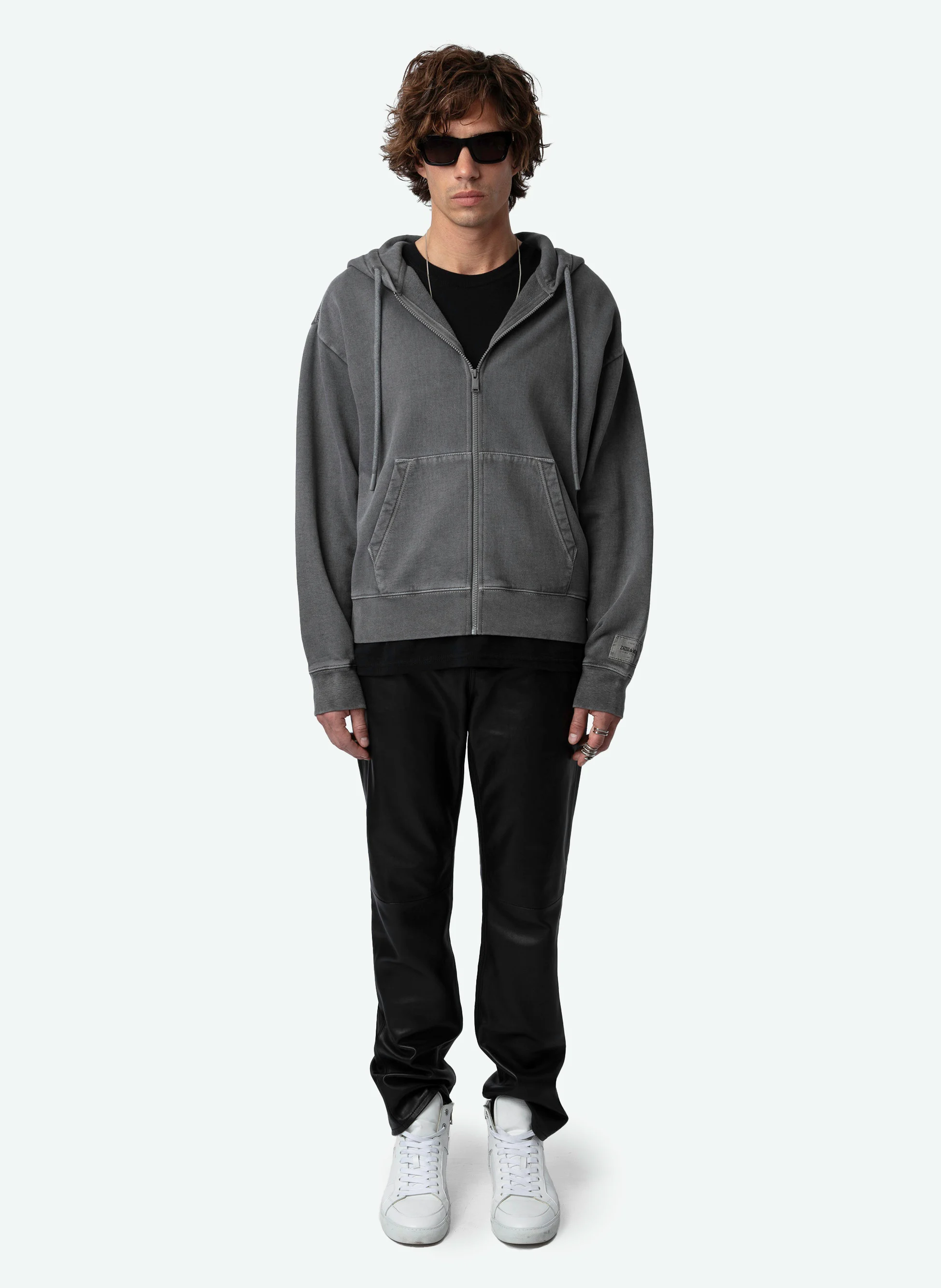 SACHA - Sweatshirt zippé en coton bio | Gris