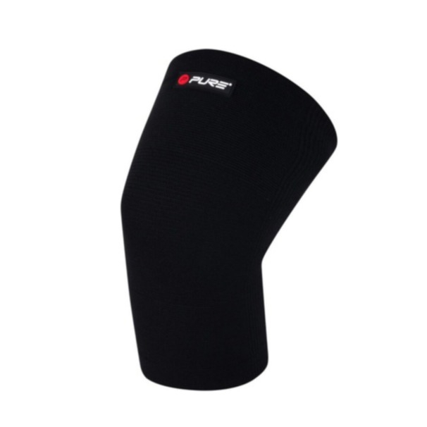 (Gr. L) Elastische Knie Bandage Kniescheiben Crossfit Sport Stütze - Schwarz