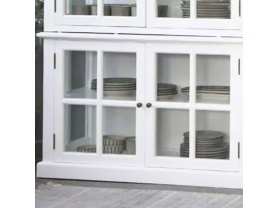 Meuble armoire vitrine en bois blanc et verre 220 x 55 x 195 cm