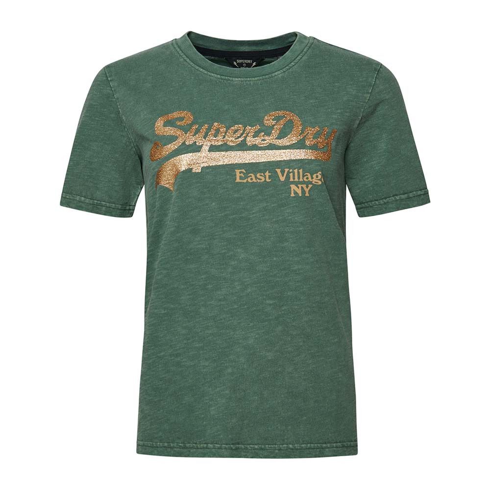 Superdry VINTAGE LOGO BOROUGH - Tee-shirt Femme dark grey green