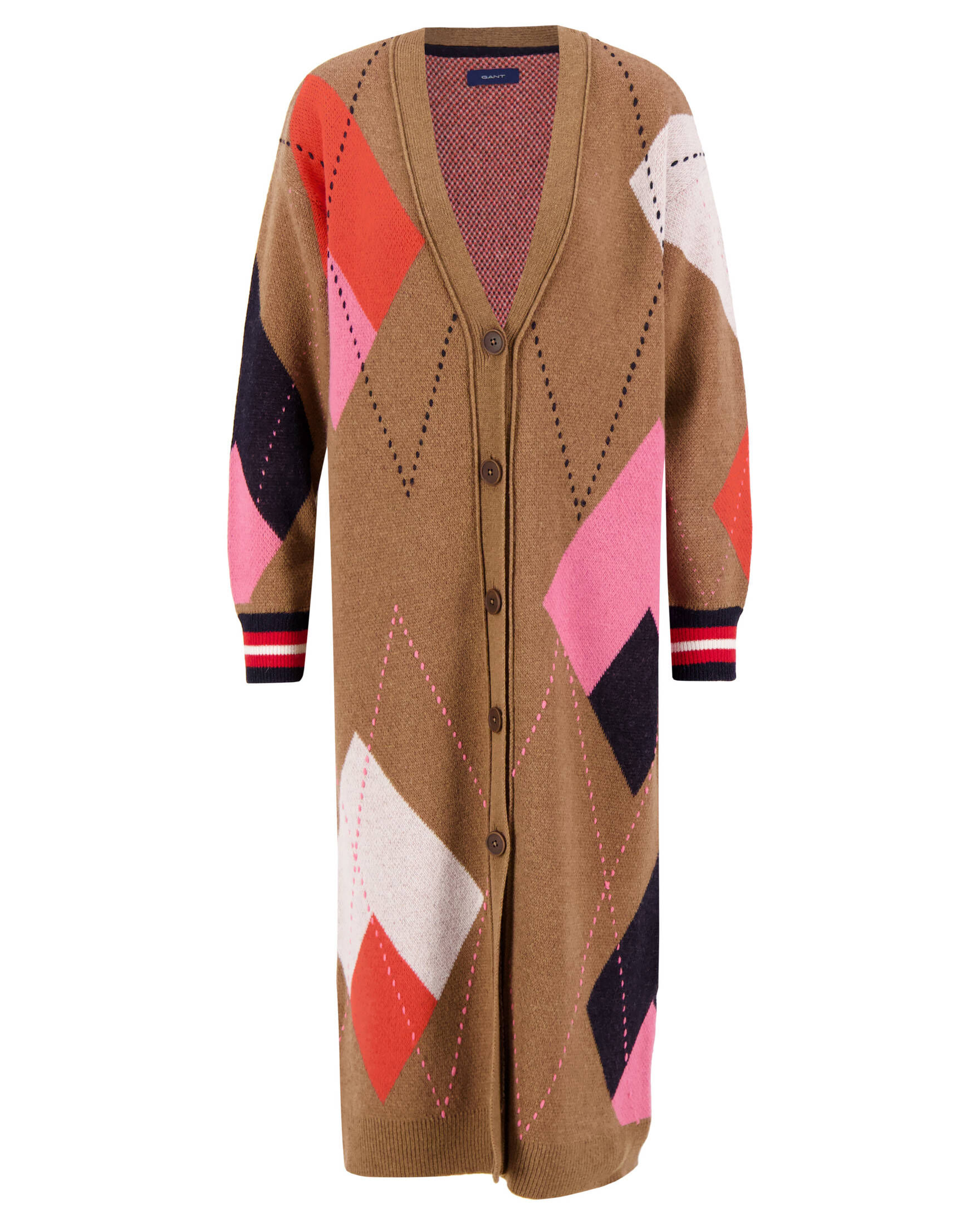 Gant| Damen Strickjacke LONG ARGYLE CARDIGAN