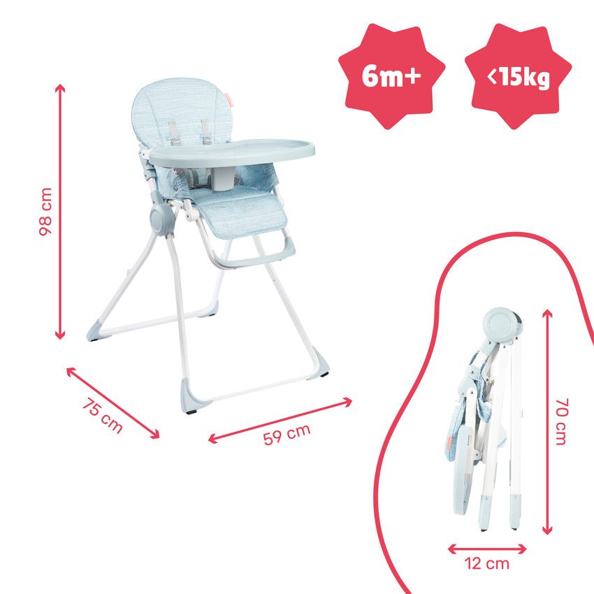 Chaise haute ultra compacte - Ecru