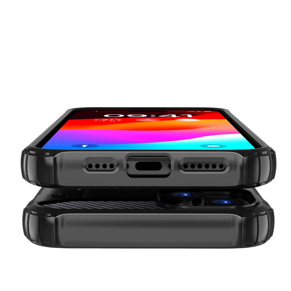 iPhone 15 Outdoor Hybrid Hardcase Hülle - Schwarz