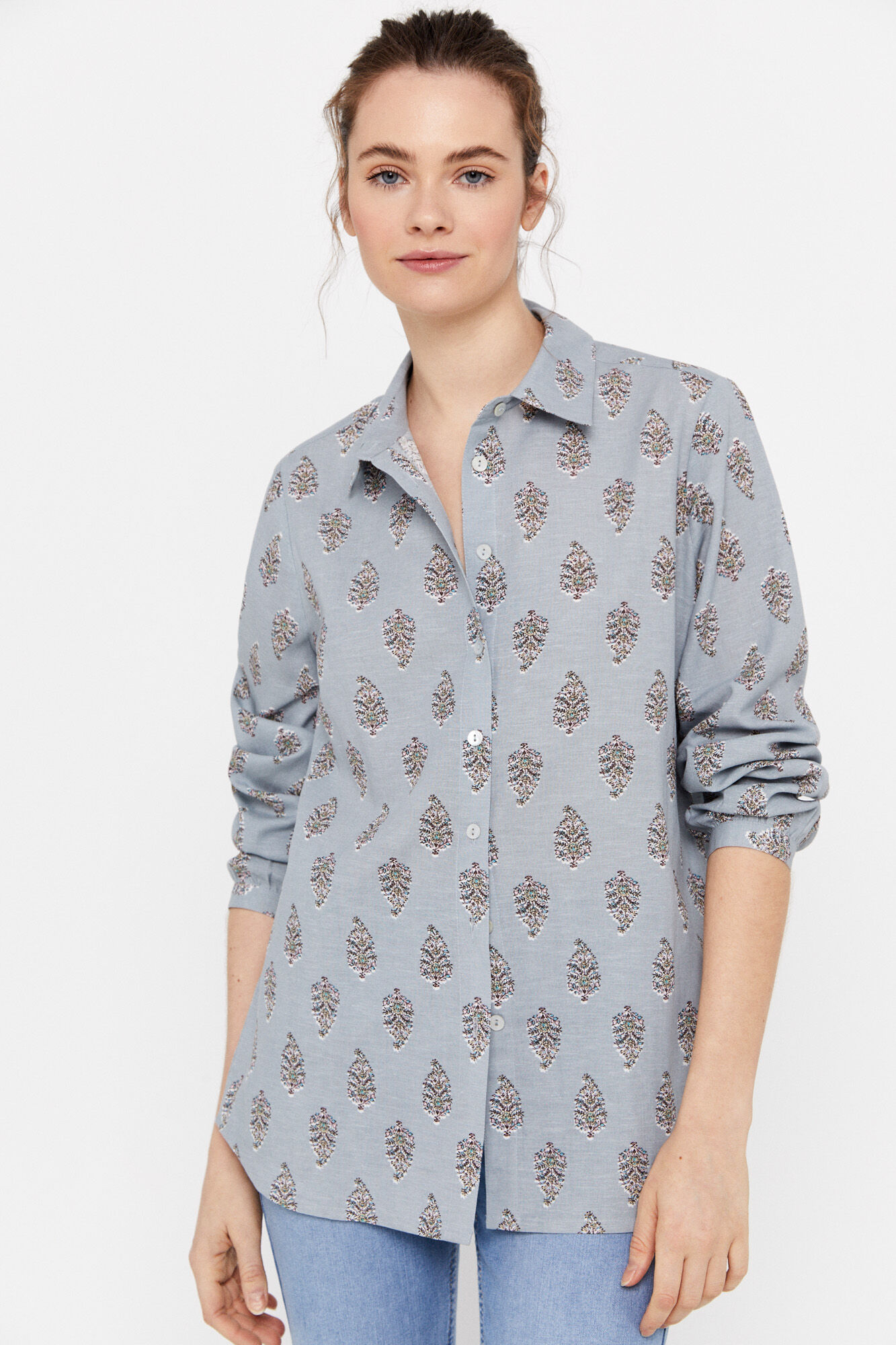 Camisa de linho - Estampa azul