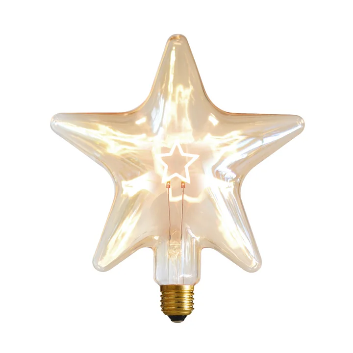 NUD Collection - LED Star Stella, E 27 / 1,1 W, gold Amber, dimmbar