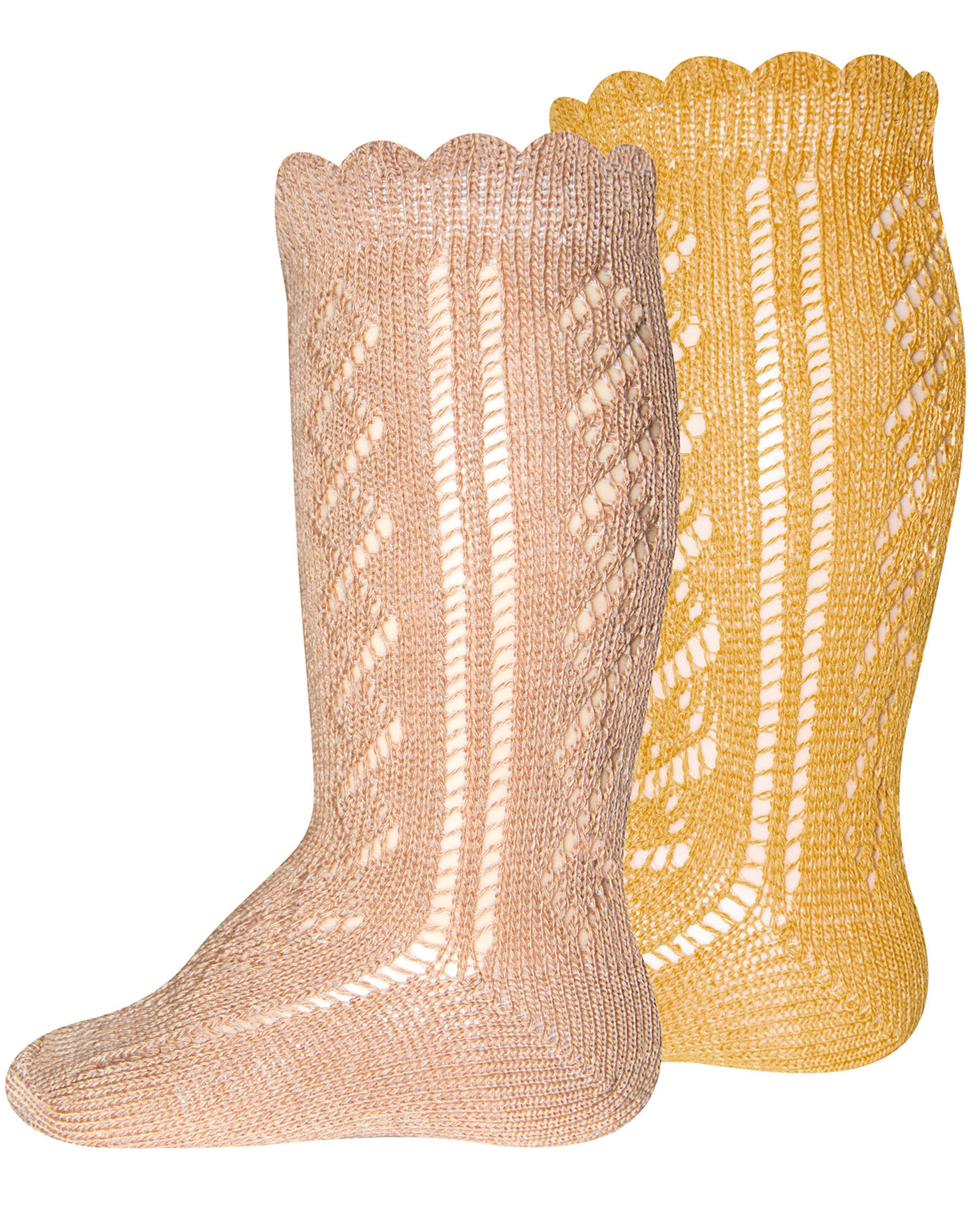 Kniestrumpf TRAFORATO 2er Pack in camel/honey