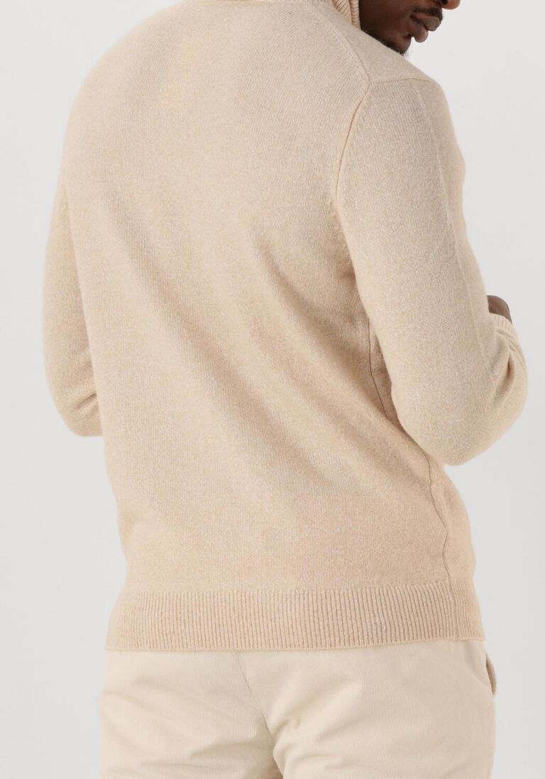 beige profuomo trui pullover roll neck wool blend