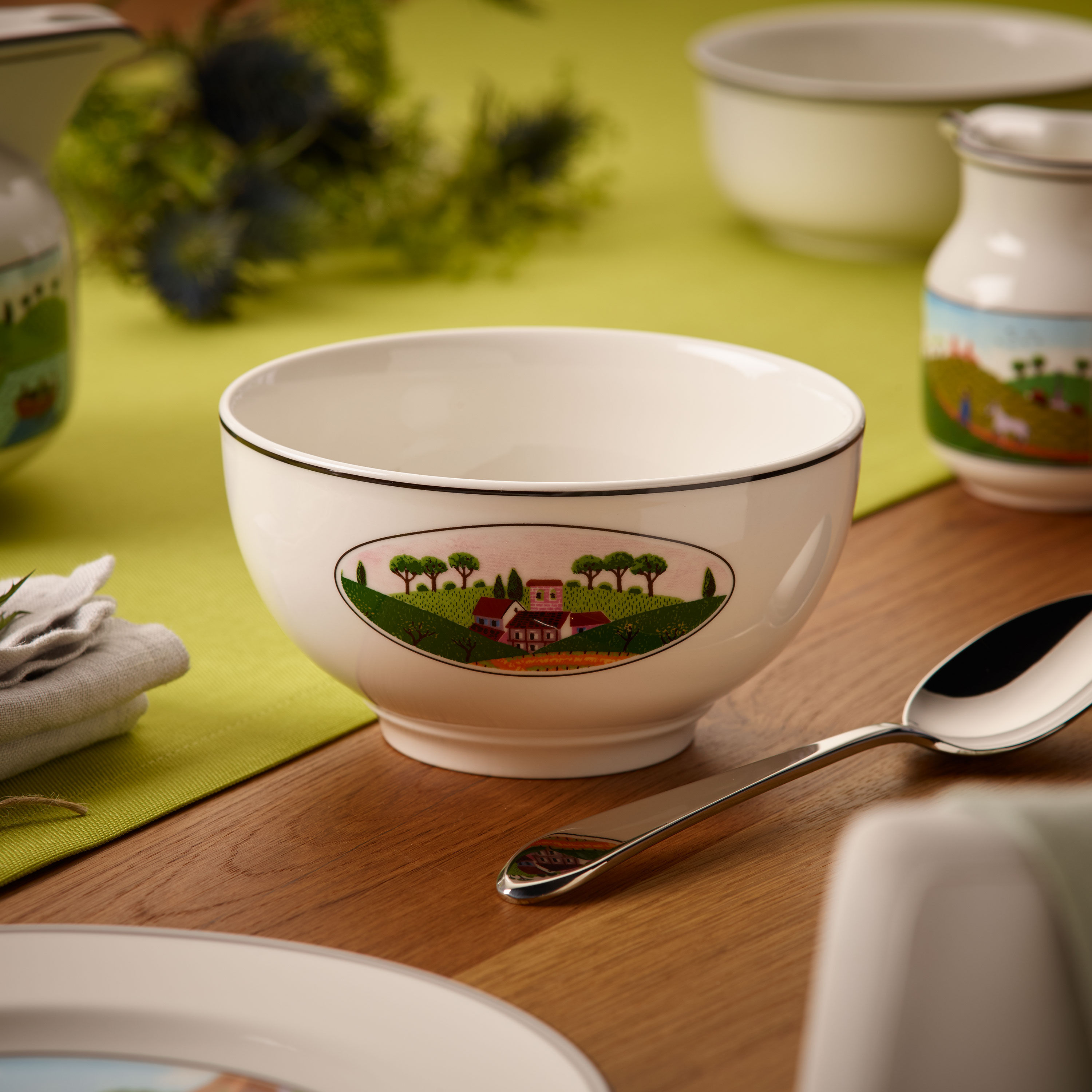 Design Naif Dessert bowl Multi-colored, 15.9 oz, Premium Porcelain