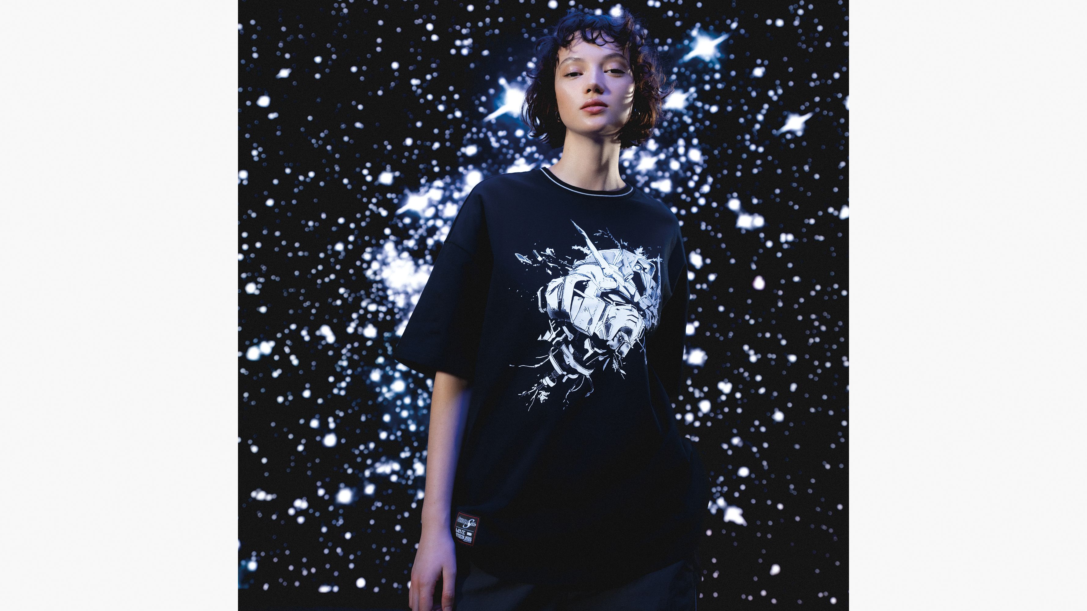 T-shirt boxy Levi's® x Gundam SEED - Destruction Black - Noir