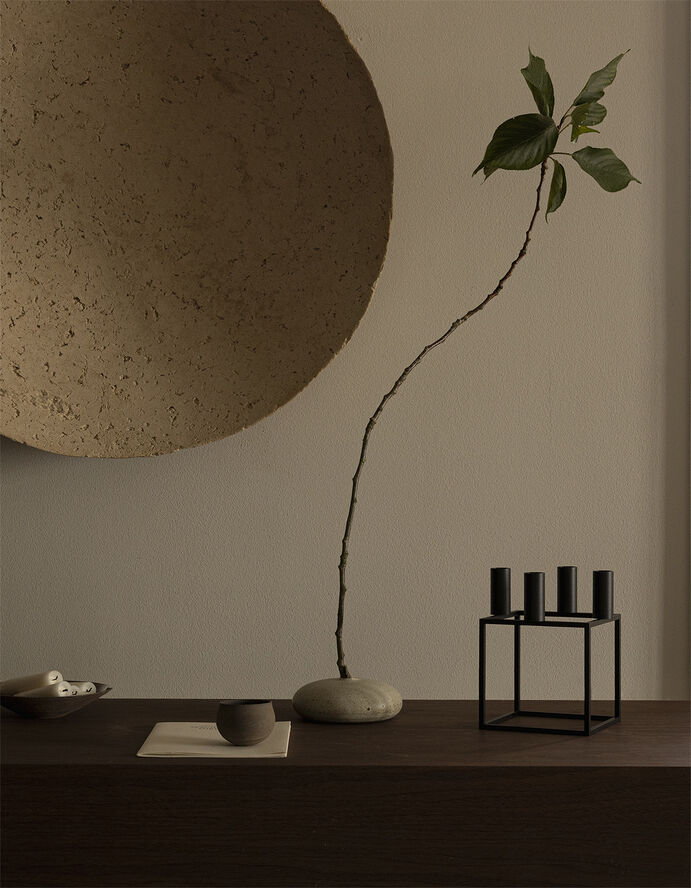 Audo Copenhagen Kubus 4, Candle Holder, Black Sort