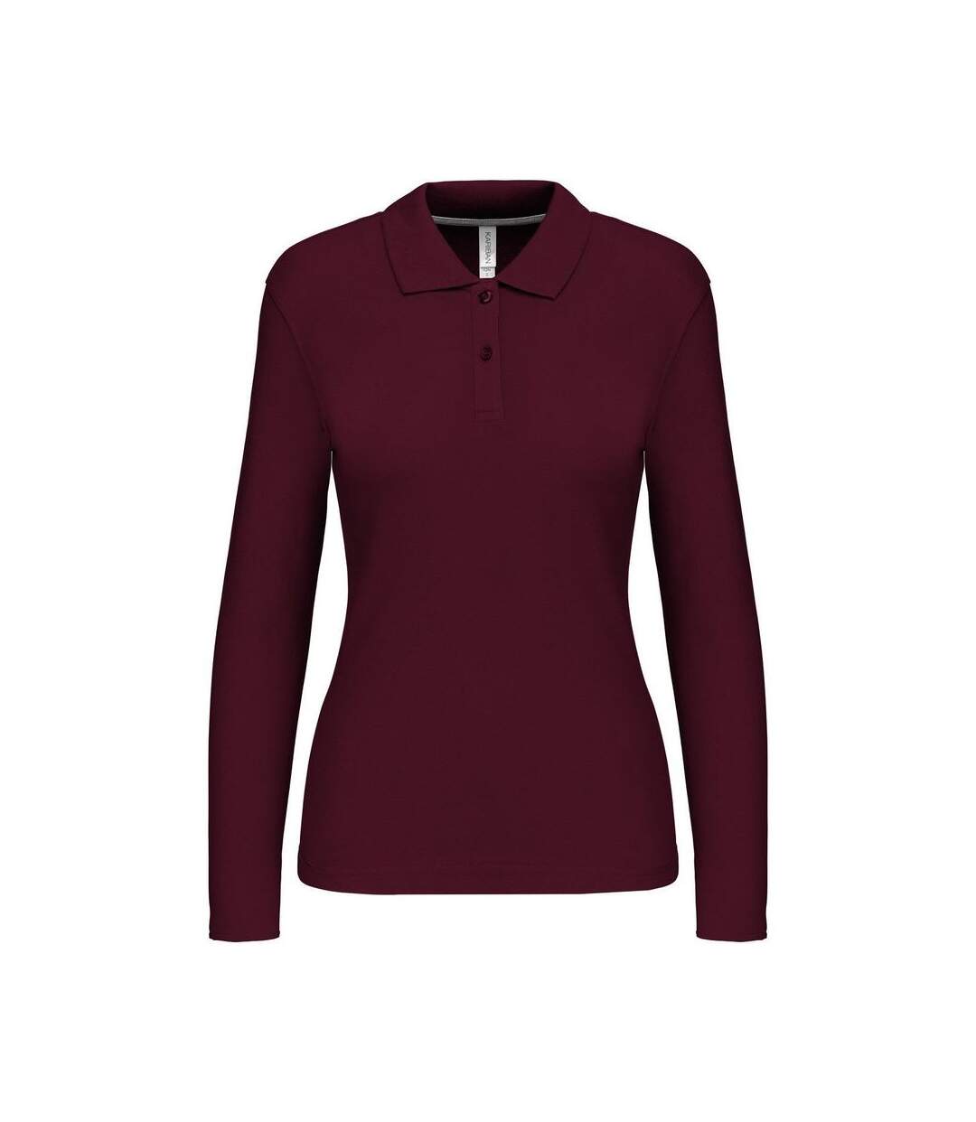 Polo manches longues - Femme - K244 - rouge vin