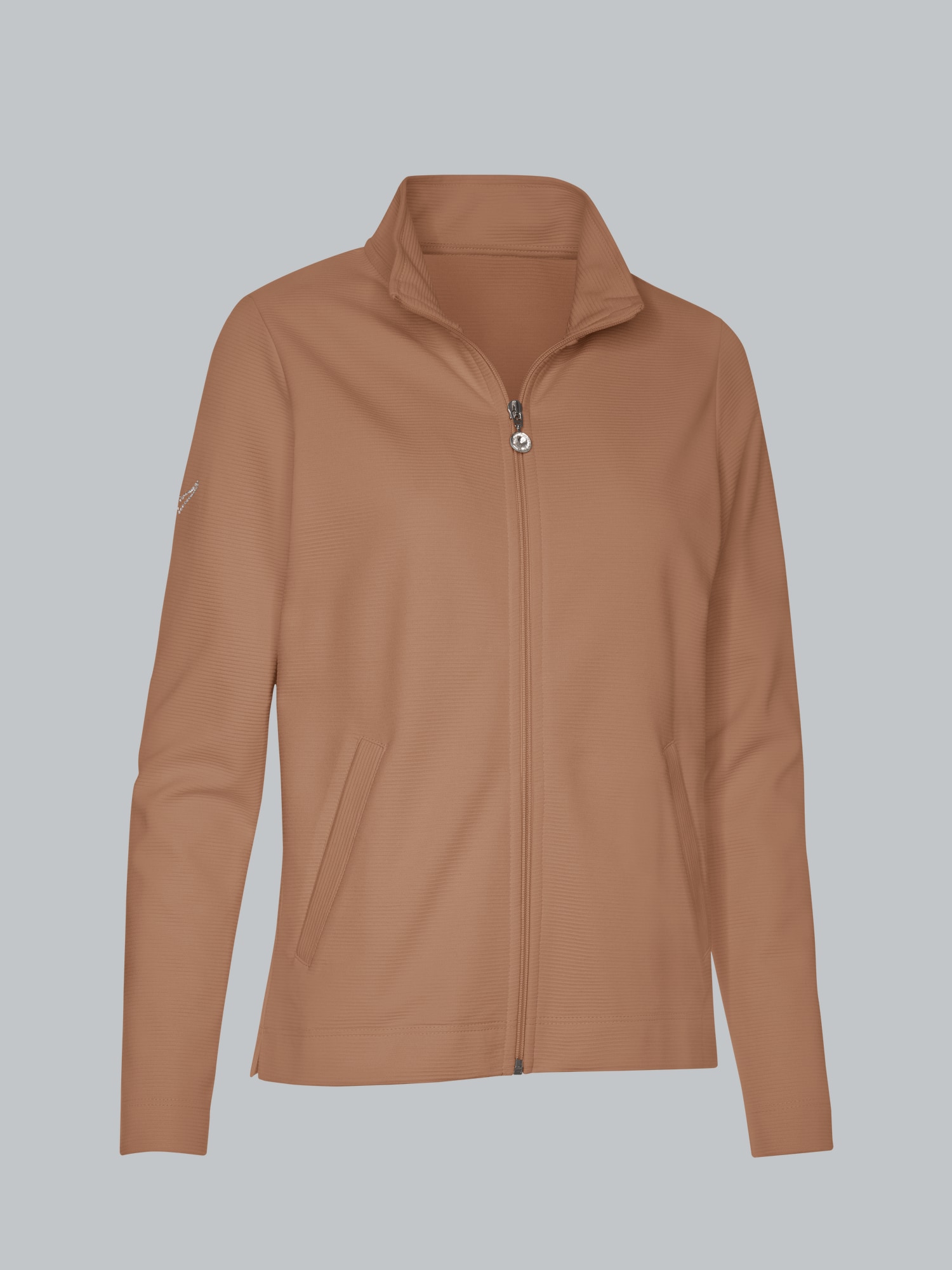 Jacke mit funkelnden Strass-Steinen Haselnuss