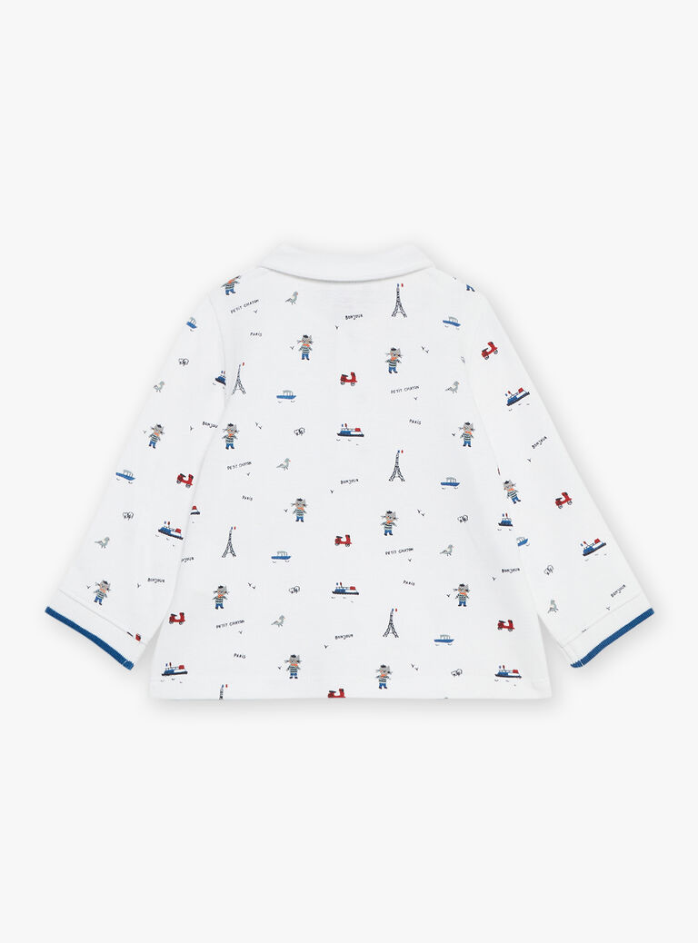 Polo écru à imprimé Paris