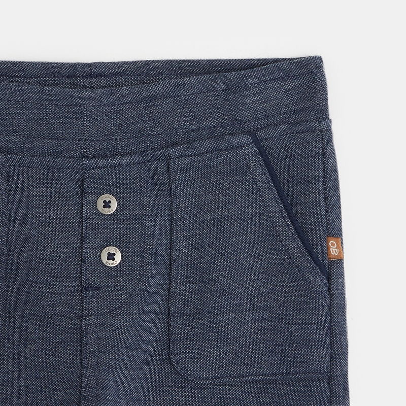 Pantalon coton fantaisie bleu bébé garçon