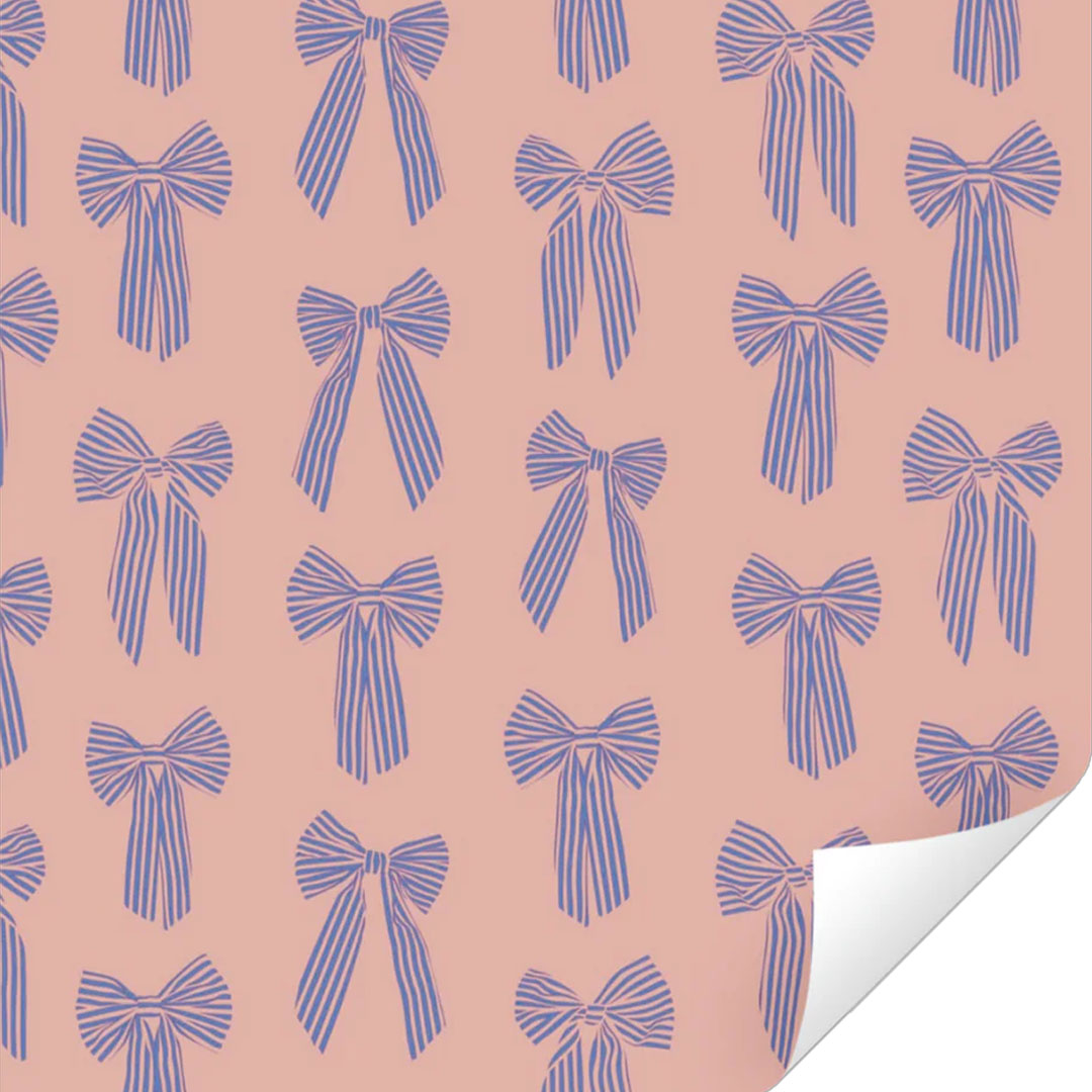 ole inpakpapier big bow - litchi - cornflower - 3 m